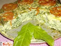 Fotografija recepta: Riževo - špinačni narastek obložen z zelenjavo