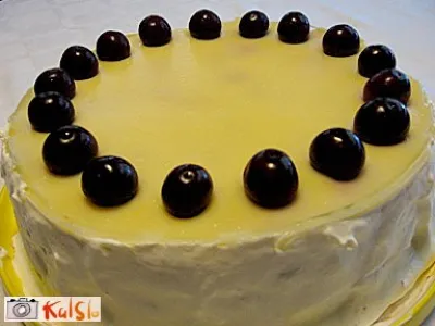 Torta z višnjami in pudingom