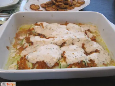 Ribji file z bučkami v omaki