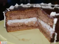 Fotografija recepta: Čokoladno - kokosova torta z bananami