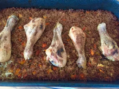 Polnjen piščanec z ajdovo kašo