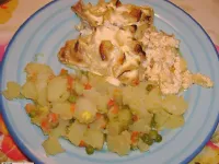 Fotografija recepta: Fileji osliča  s prepraženo čebulo