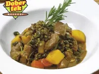 Fotografija recepta: Jagnječja ponev  s črnim fižolom in lečo