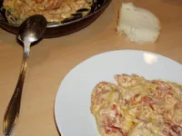 Fotografija recepta: Pečene paprike s smetano