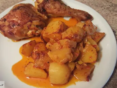 Pečen piščanec s krompirjem