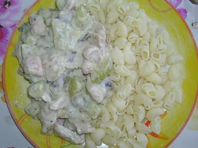 Bučke in šampinjoni s perutnino